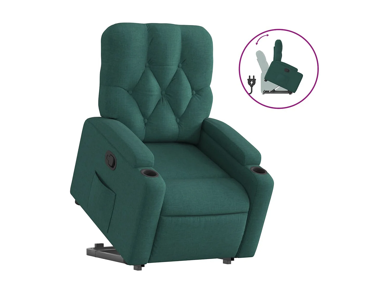 Fauteuil relax TV rembourrage tissu 74 x 86.5 x 93.5 cm DEC028213