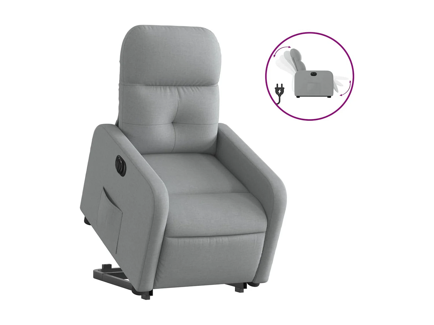Fauteuil relax TV fonction tissu grise 66 x 89 x 96 cm DEC028323