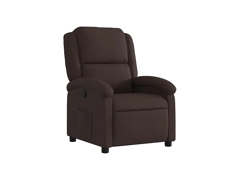 Fauteuil relax TV rembourrage tissu marron 71 x 86.5 x 99.5 cm DEC028008