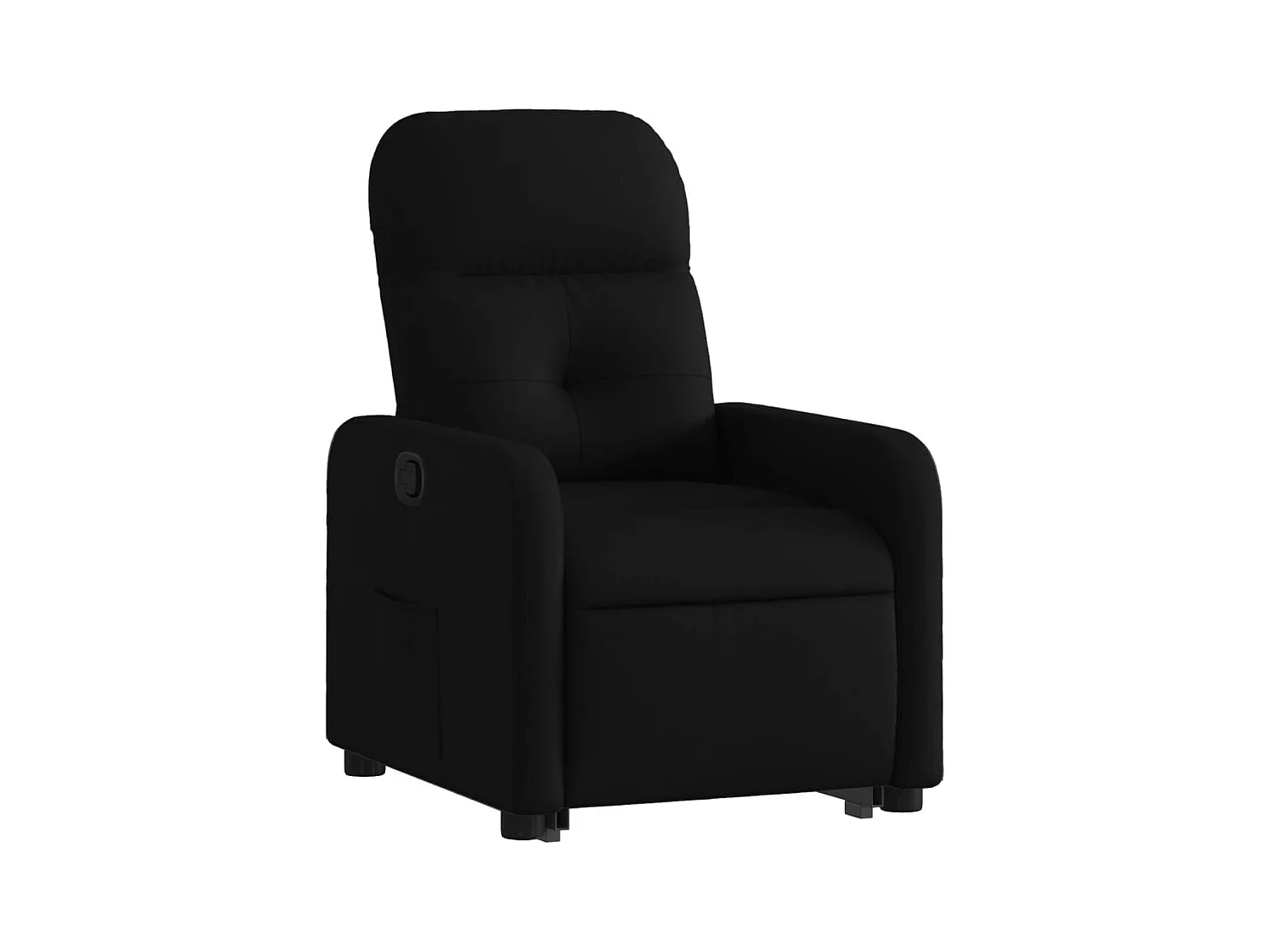 Fauteuil relax TV rembourrage tissu noire 66 x 89 x 96 cm DEC028115