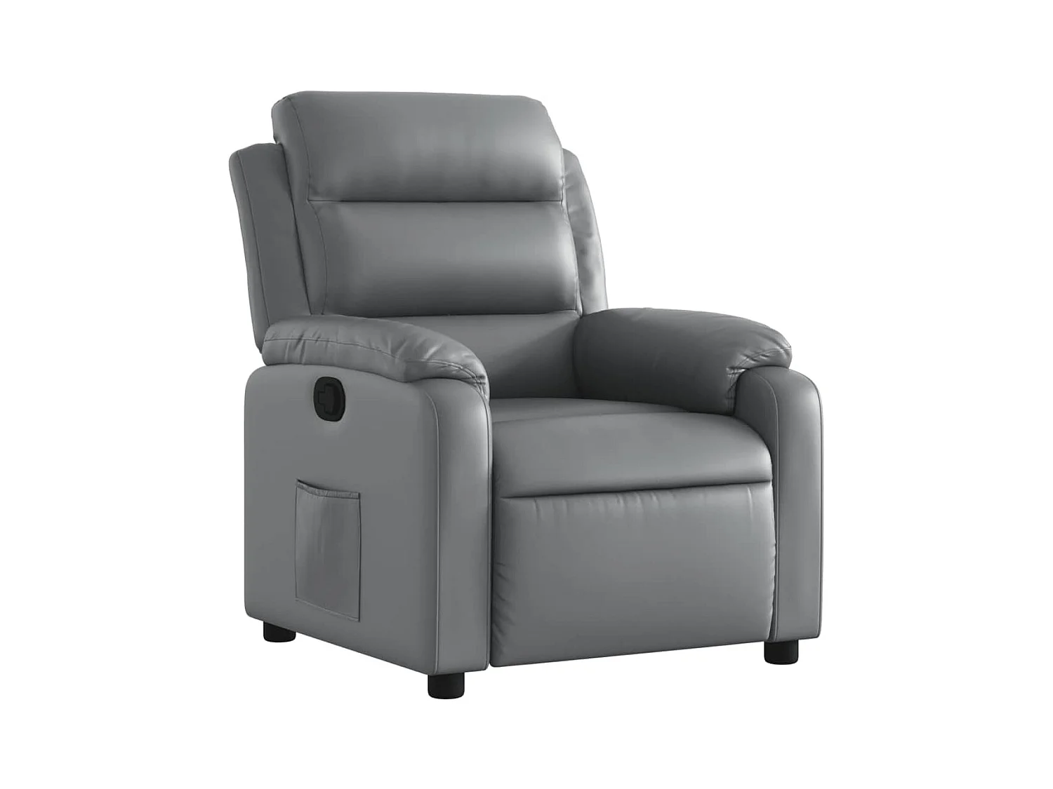 Fauteuil relax TV rembourrage PVC grise 75 x 92.5 x 100 cm DEC027986