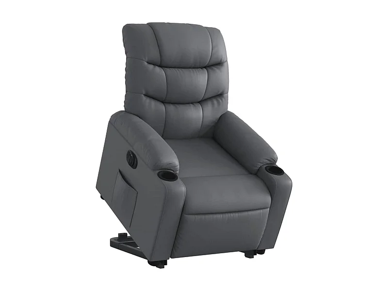 Fauteuil relax TV fonction PVC grise 75.5 x 93 x 99.5 cm DEC028379