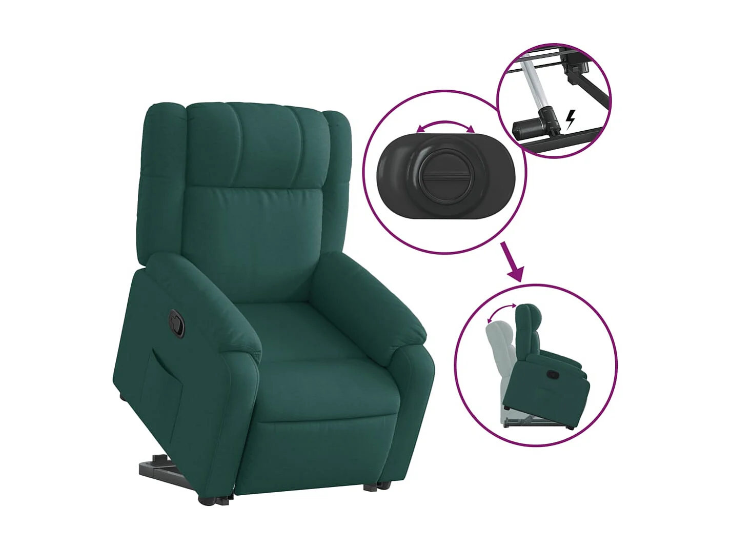 Fauteuil relax TV rembourrage tissu 77 x 95 x 99 cm DEC028212