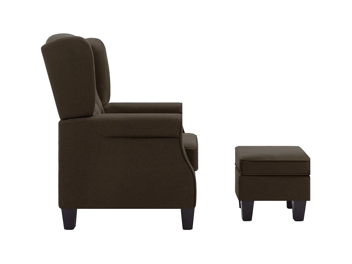 Fauteuil lounge design moderne tissu marron 68 x 78 x 94 cm DEC026839