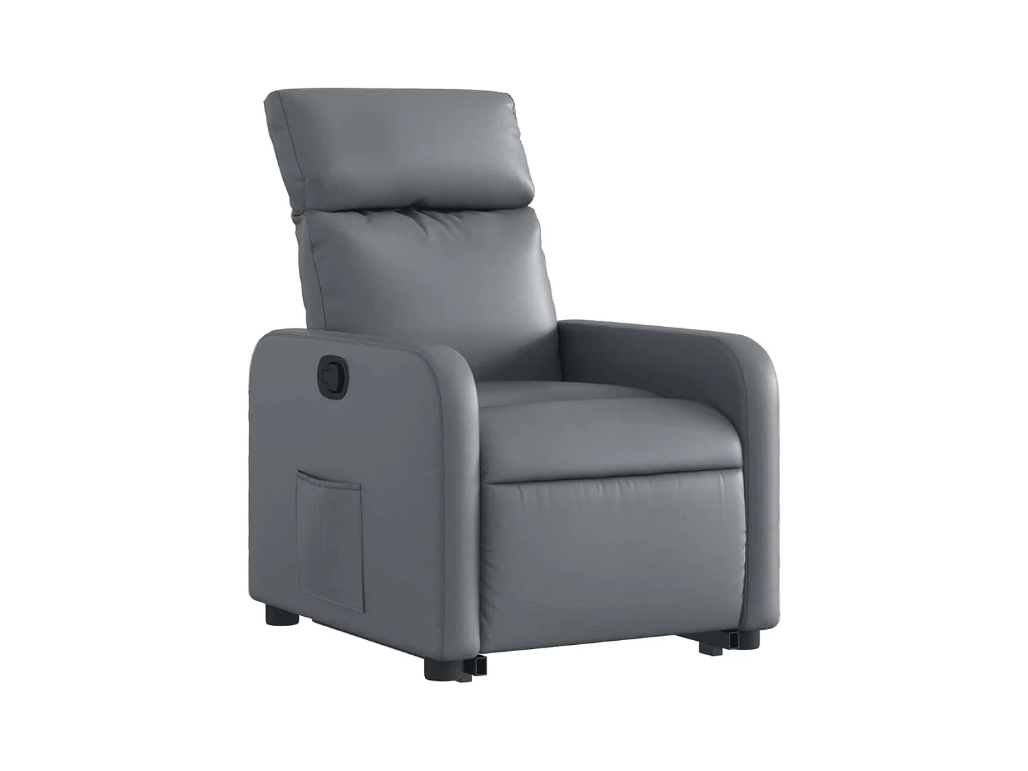 Fauteuil relax TV rembourrage PVC grise 66 x 89.5 x 95.5 cm DEC027976