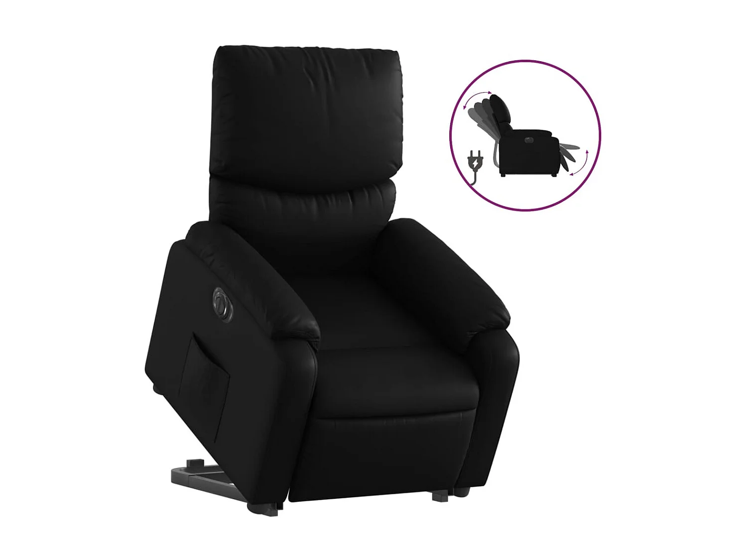 Fauteuil relax TV fonction PVC noire 75 x 99 x 99 cm DEC028469