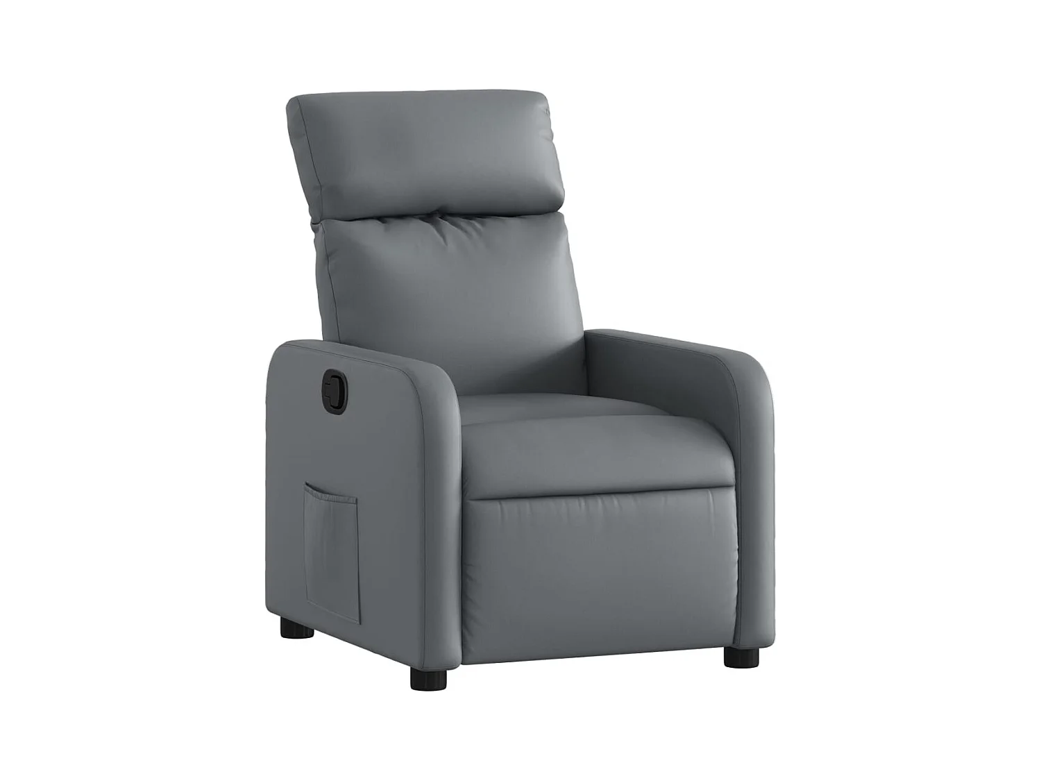 Fauteuil relax TV rembourrage PVC grise 66 x 89.5 x 95.5 cm DEC027973