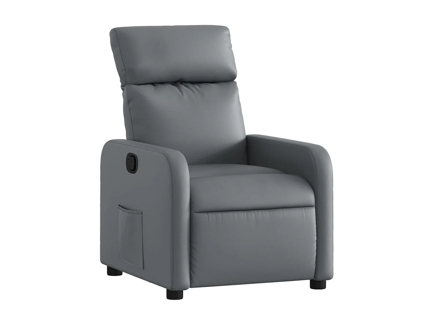 Fauteuil relax TV rembourrage PVC grise 66 x 89.5 x 95.5 cm DEC027973