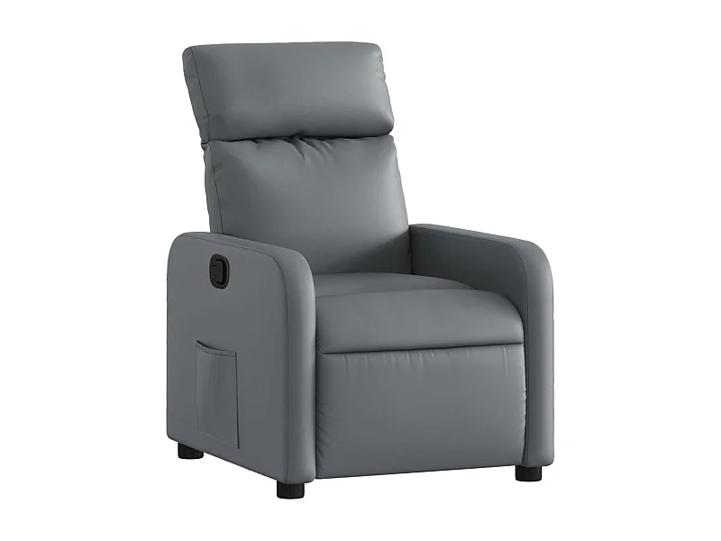 Fauteuil relax TV rembourrage PVC grise 66 x 89.5 x 95.5 cm DEC027973