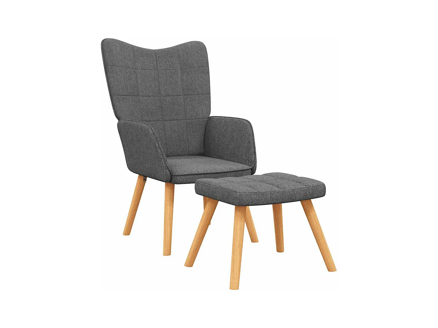 Fauteuil lounge chaise de tissu grise 61.5 x 69 x 95.5 cm DEC026586