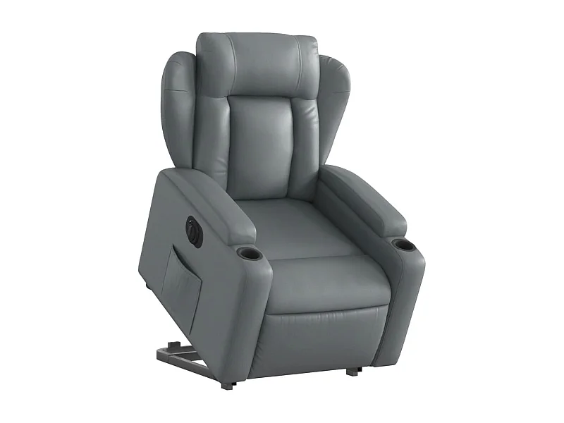 Fauteuil relax TV fonction PVC grise 77 x 94.5 x 100 cm DEC028383