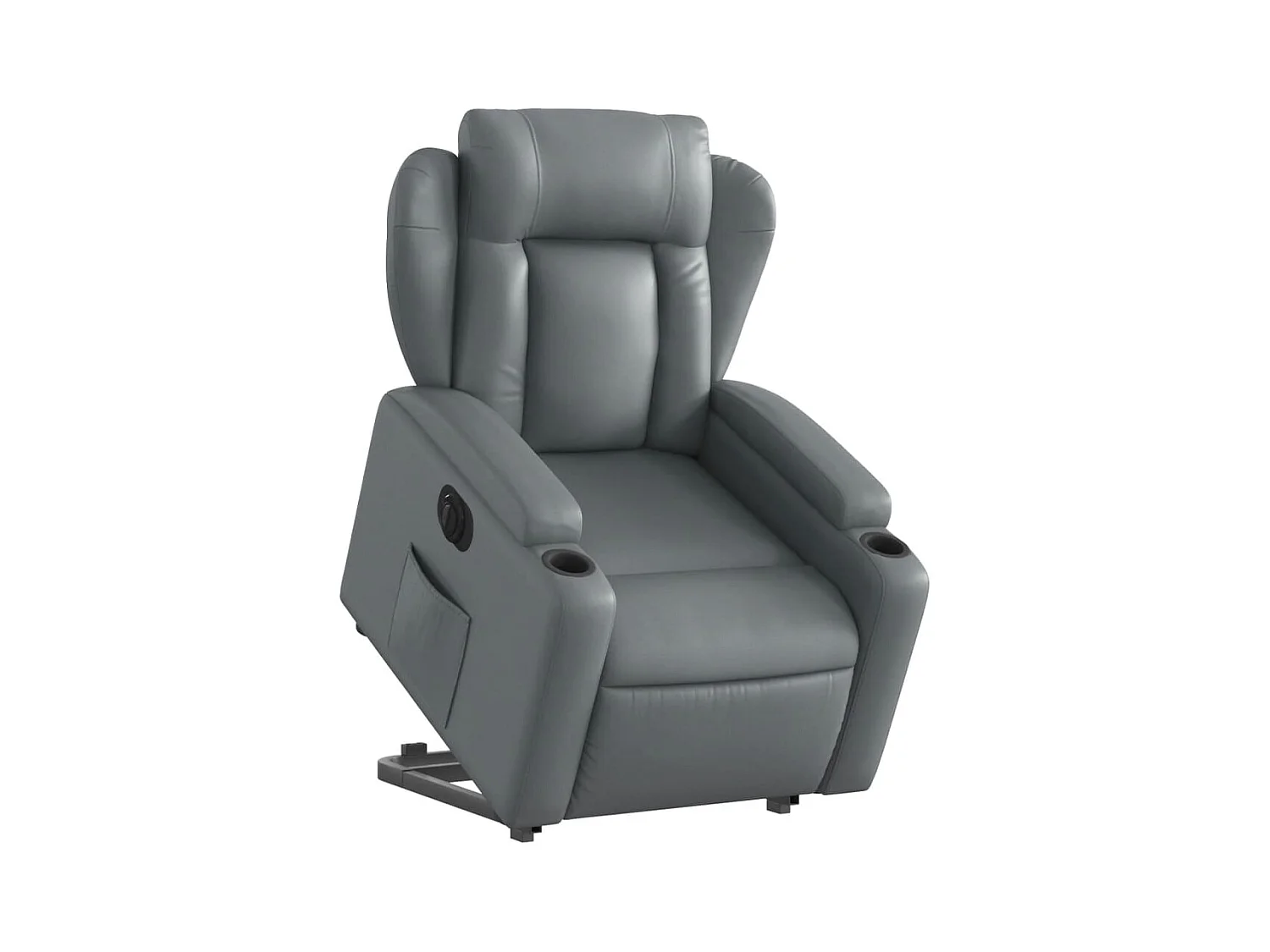 Fauteuil relax TV fonction PVC grise 77 x 94.5 x 100 cm DEC028383