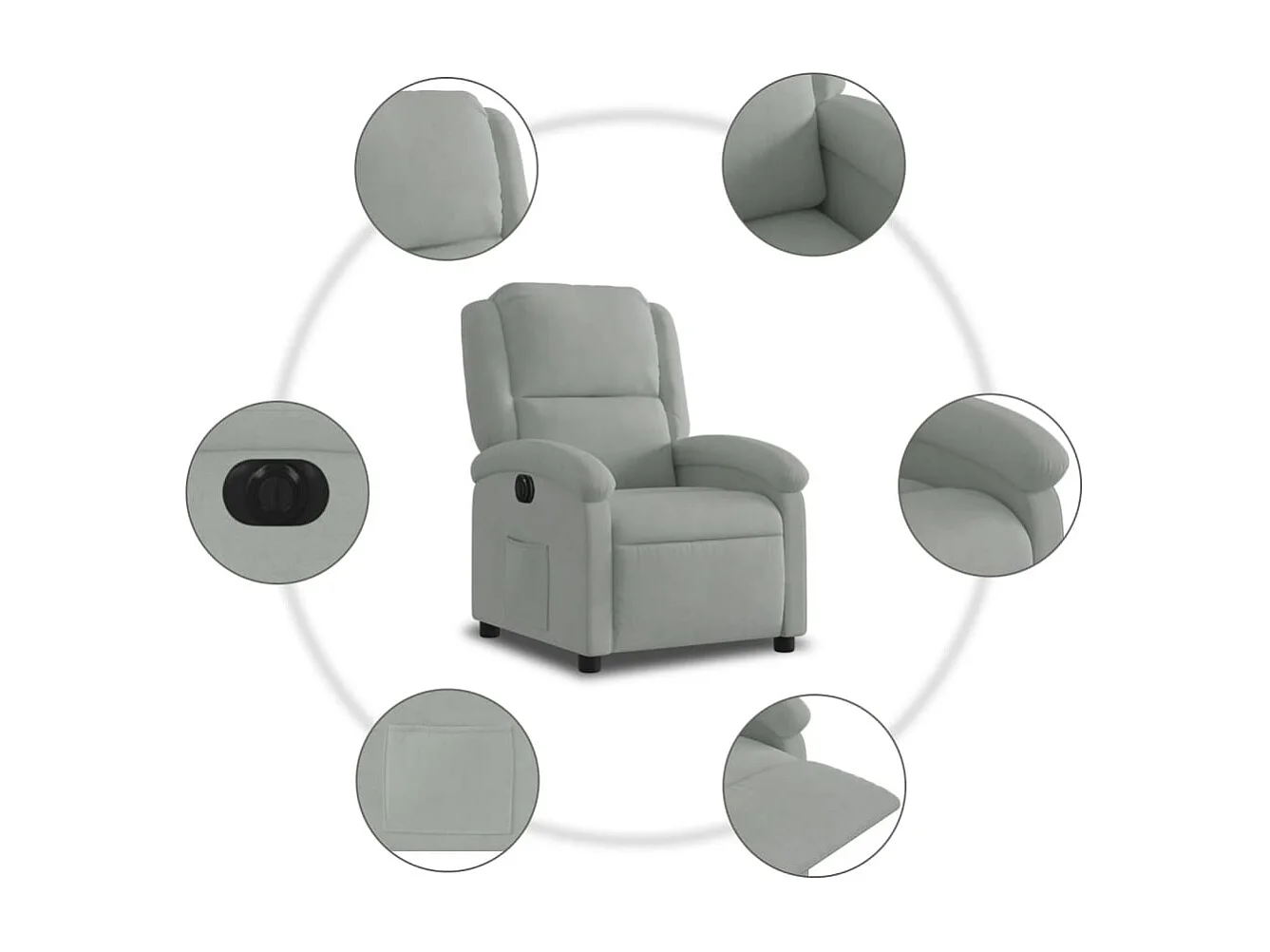 Fauteuil relax TV fonction grise 71 x 86.5 x 99.5 cm DEC028331