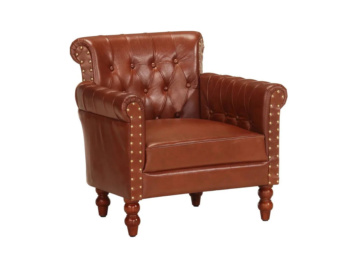 Fauteuil lounge design et cuir marron 77 x 63 x 76 cm DEC028633