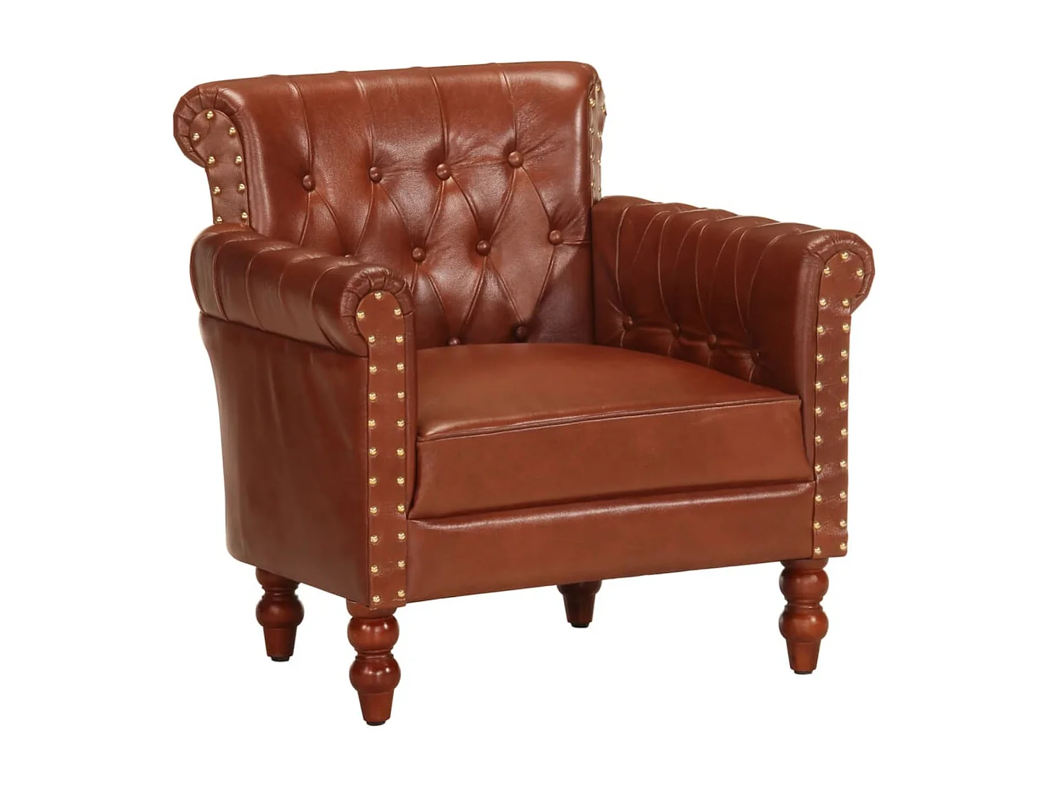 Fauteuil lounge design et cuir marron 77 x 63 x 76 cm DEC028633