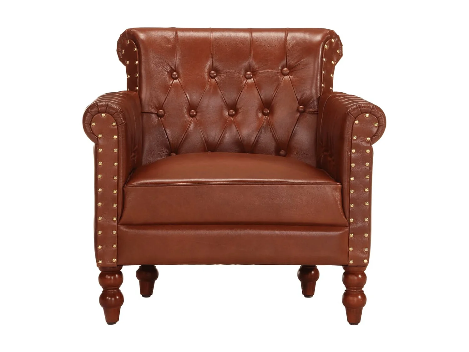 Fauteuil lounge design et cuir marron 77 x 63 x 76 cm DEC028633