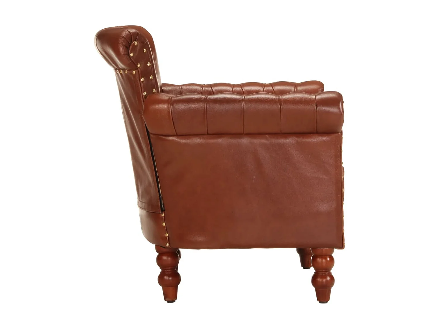 Fauteuil lounge design et cuir marron 77 x 63 x 76 cm DEC028633
