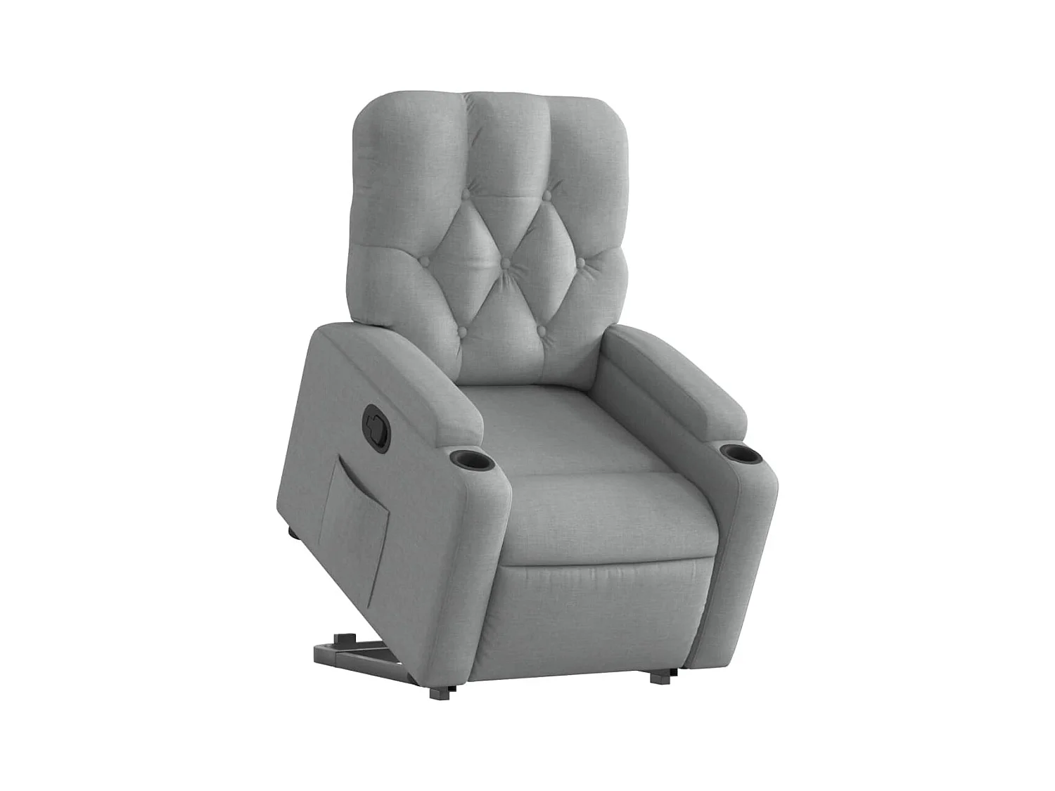 Fauteuil relax TV rembourrage tissu grise 74 x 86.5 x 93.5 cm DEC027908
