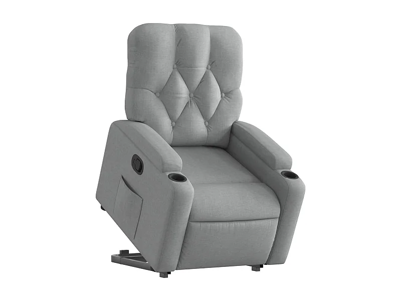 Fauteuil relax TV rembourrage tissu grise 74 x 86.5 x 93.5 cm DEC027908