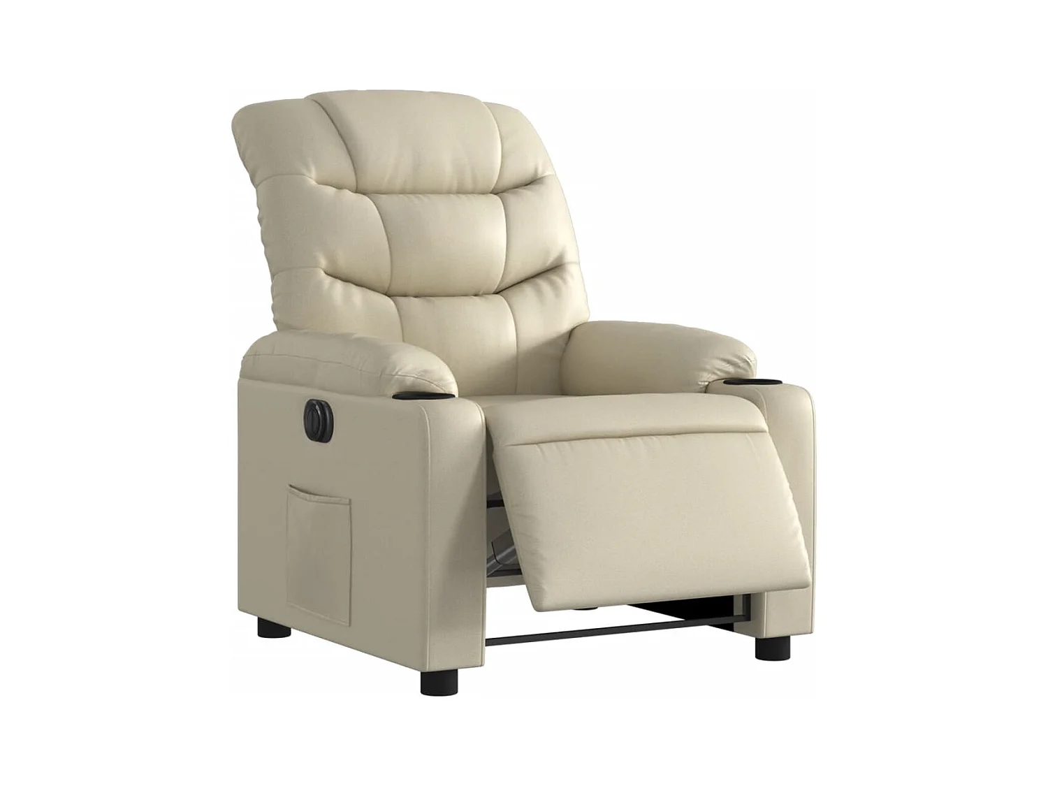 Fauteuil relax TV fonction PVC crème 75.5 x 93 x 99.5 cm DEC028259