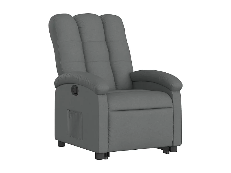 Fauteuil relax TV rembourrage tissu grise 70 x 93 x 101 cm DEC027943