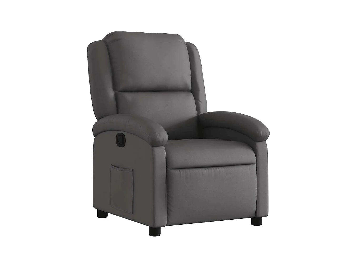 Fauteuil relax TV rembourrage cuir grise 71 x 86.5 x 99.5 cm DEC027923