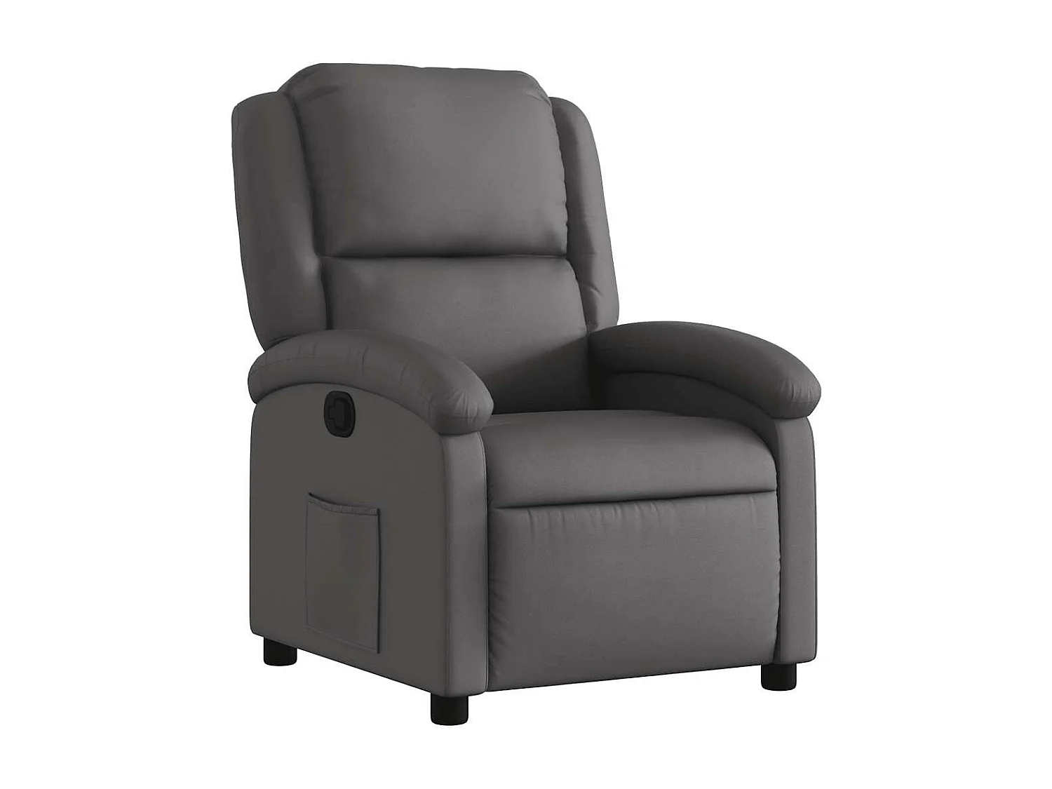 Fauteuil relax TV rembourrage cuir grise 71 x 86.5 x 99.5 cm DEC027923