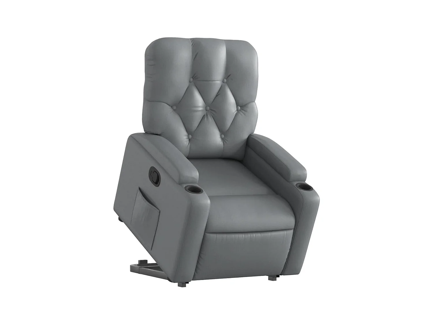 Fauteuil relax TV rembourrage PVC grise 74 x 86.5 x 93.5 cm DEC027970