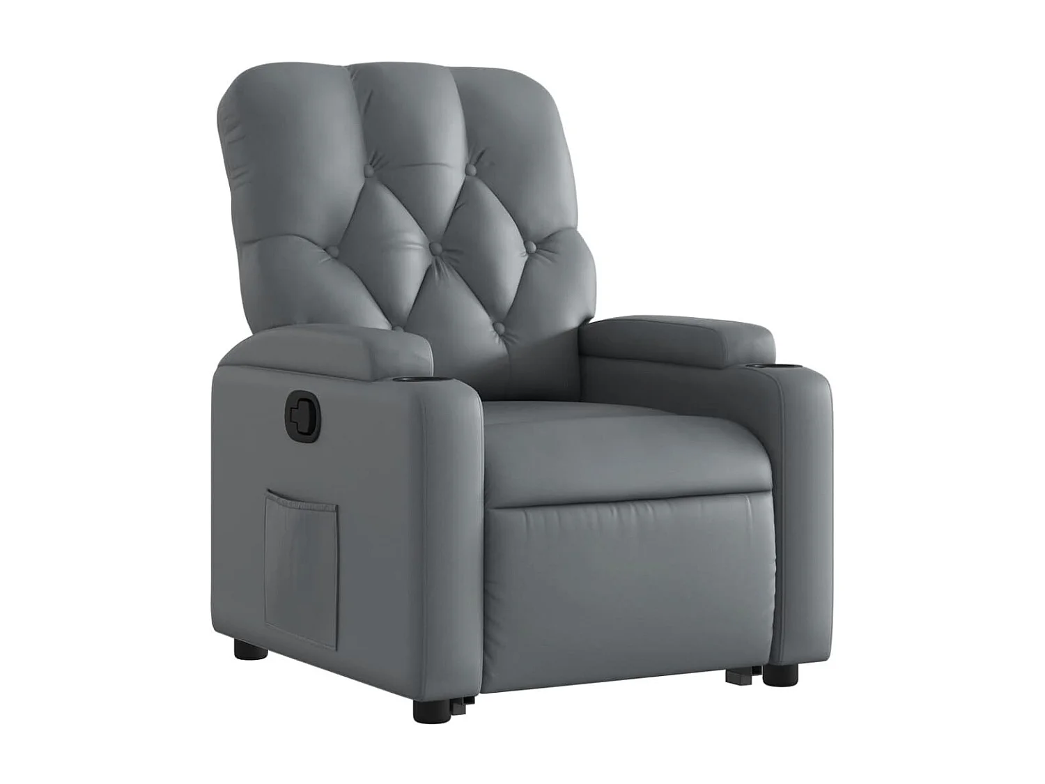 Fauteuil relax TV rembourrage PVC grise 74 x 86.5 x 93.5 cm DEC027970