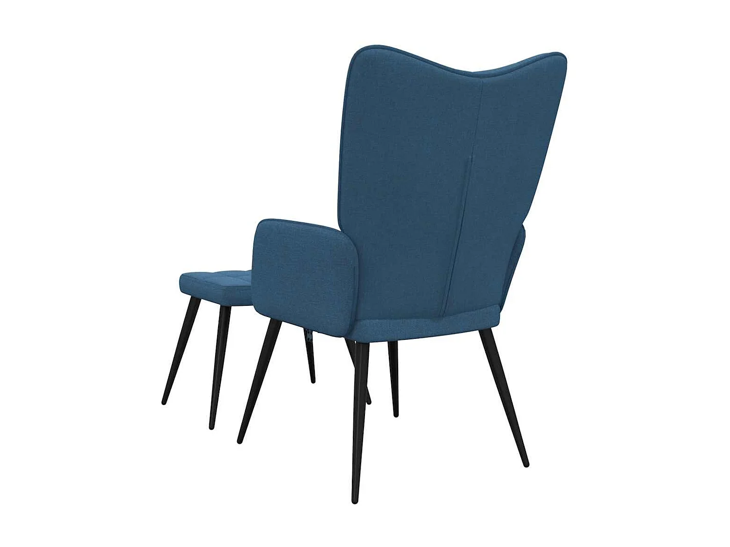 Fauteuil lounge chaise de tissu bleue 61 x 70 x 96.5 cm DEC026562