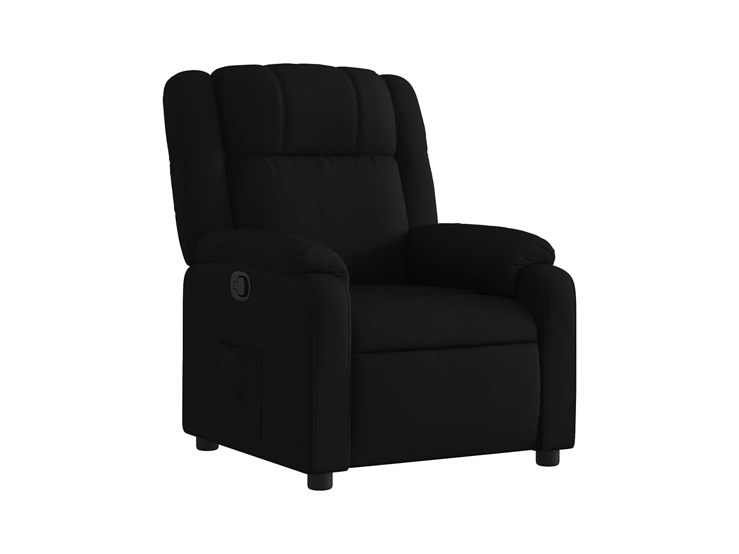 Fauteuil relax TV rembourrage tissu noire 77 x 95 x 99 cm DEC028109