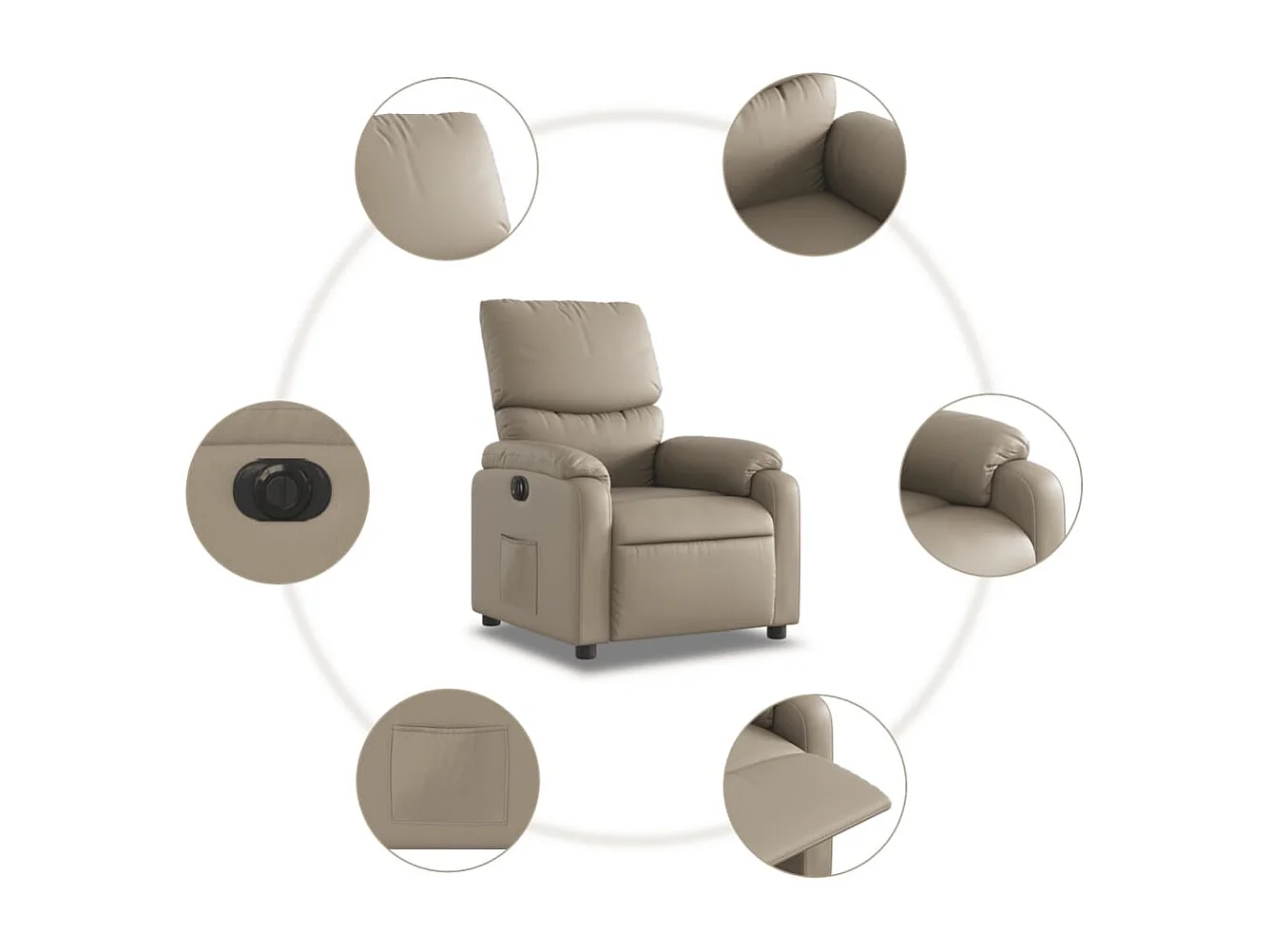 Fauteuil relax TV fonction PVC 75 x 99 x 99 cm DEC028243
