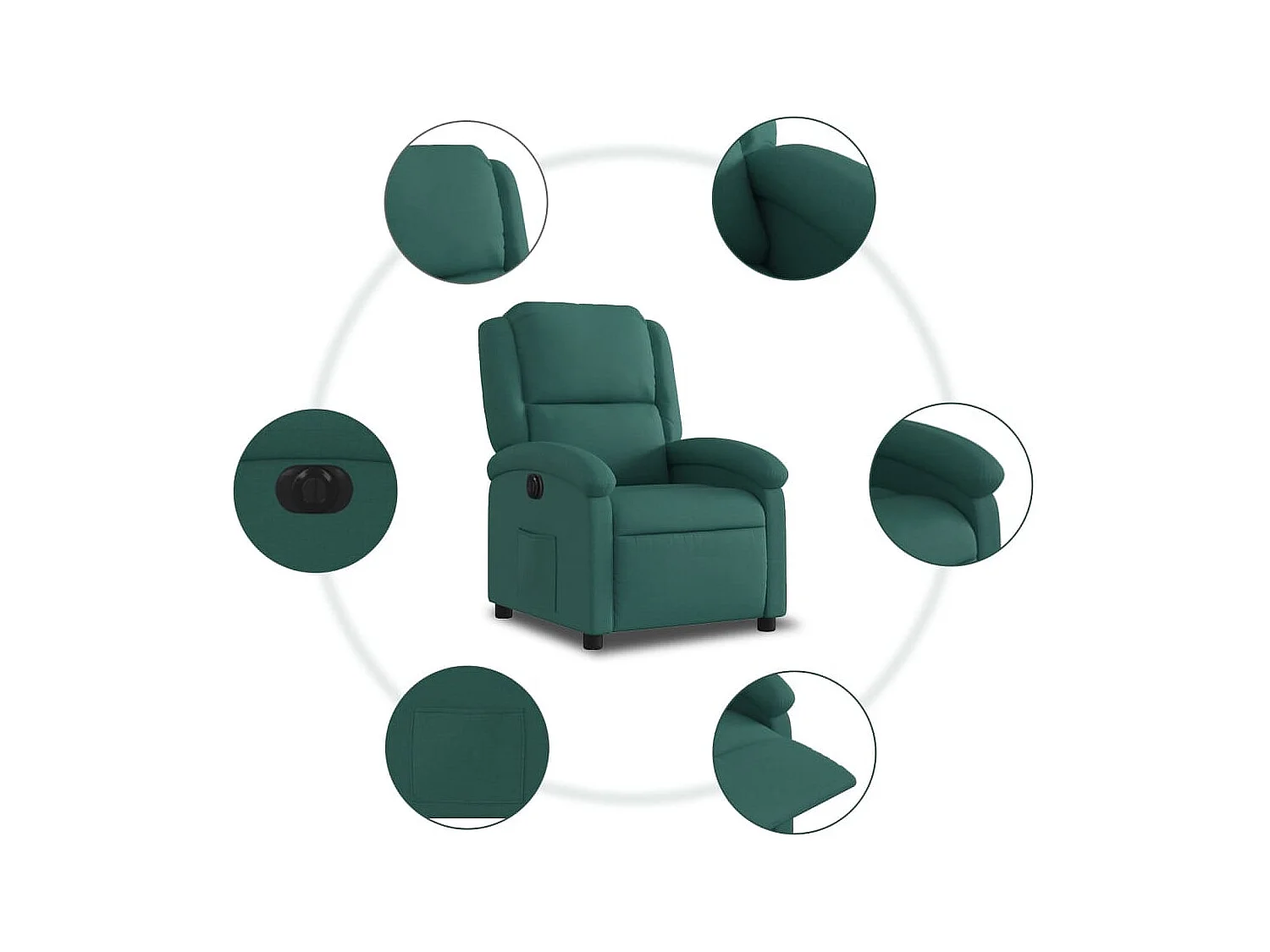 Fauteuil relax TV fonction tissu 71 x 86.5 x 99.5 cm DEC028603
