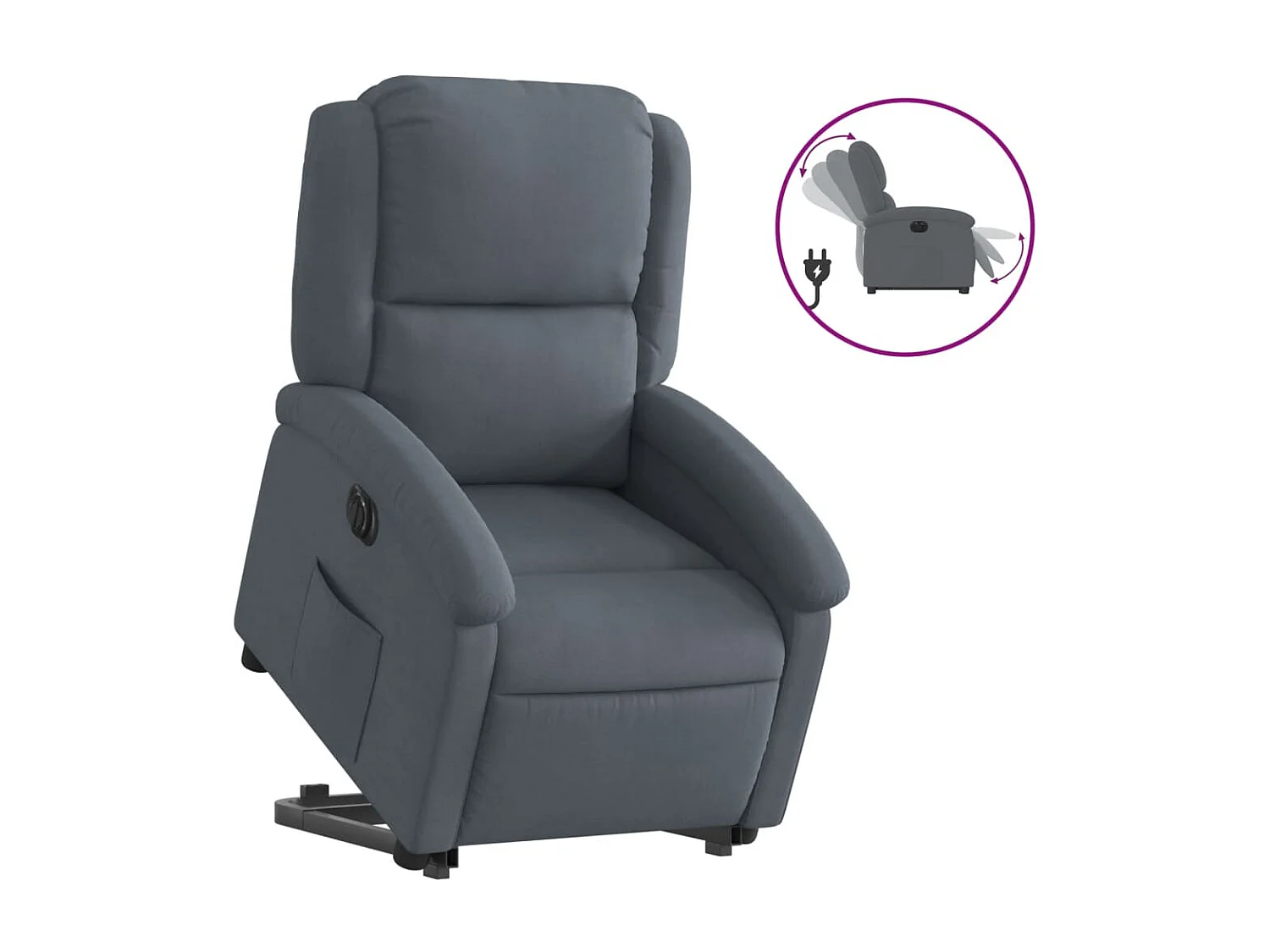 Fauteuil relax TV fonction grise 71 x 86.5 x 99.5 cm DEC028370
