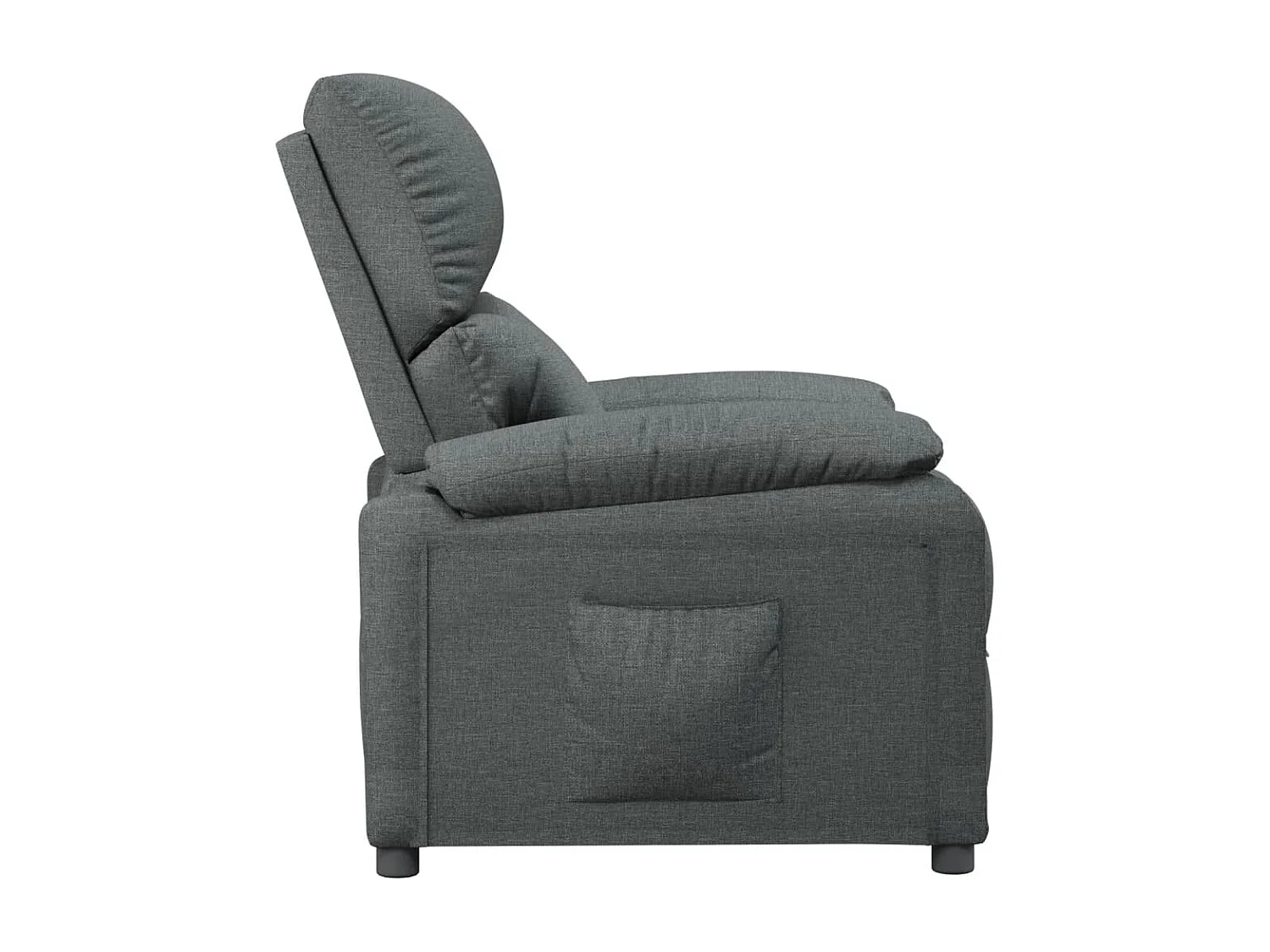 Fauteuil relax TV rembourrage tissu grise 70.5 x 90 x 100 cm DEC027927