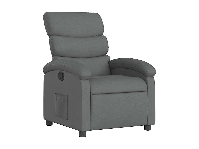 Fauteuil relax TV rembourrage tissu grise 70 x 92 x 99.5 cm DEC027953
