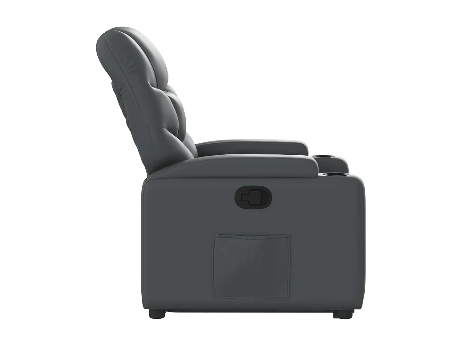 Fauteuil relax TV rembourrage PVC grise 74 x 89 x 100 cm DEC027984