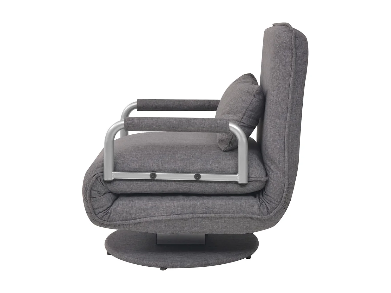 Fauteuil lounge convertible design tissu grise 60 x 75 x 80 cm DEC028662