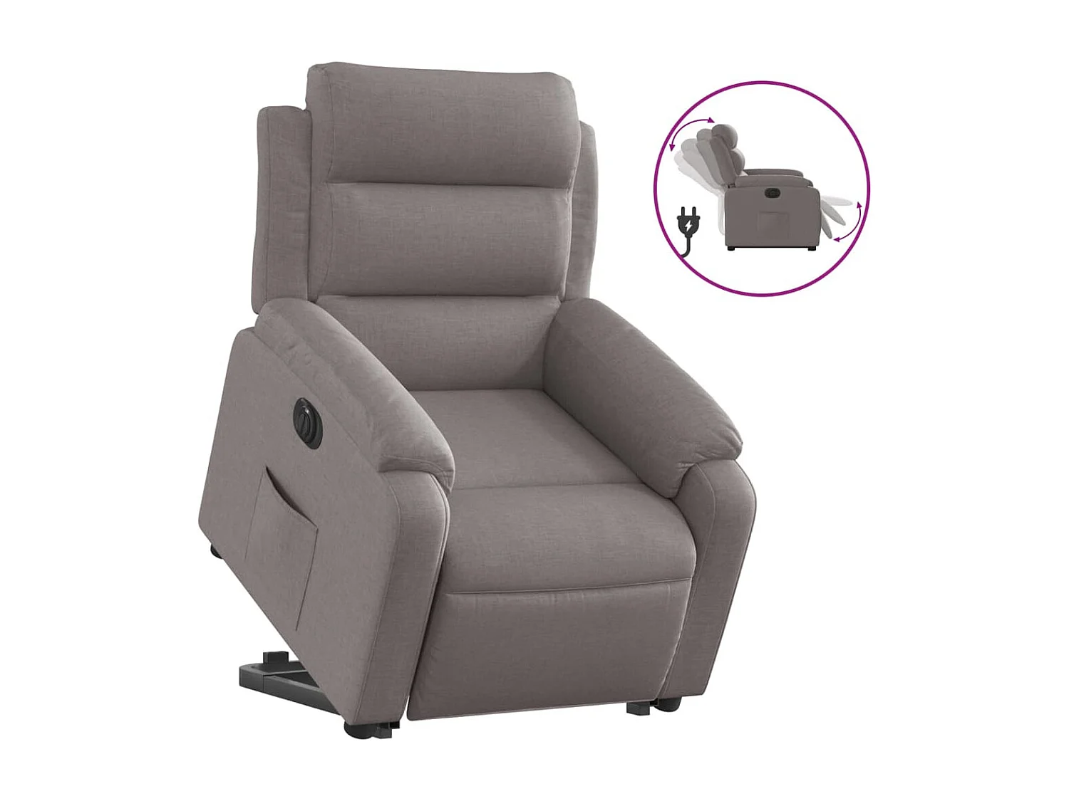 Fauteuil relax TV fonction tissu 75 x 92.5 x 100 cm DEC028582