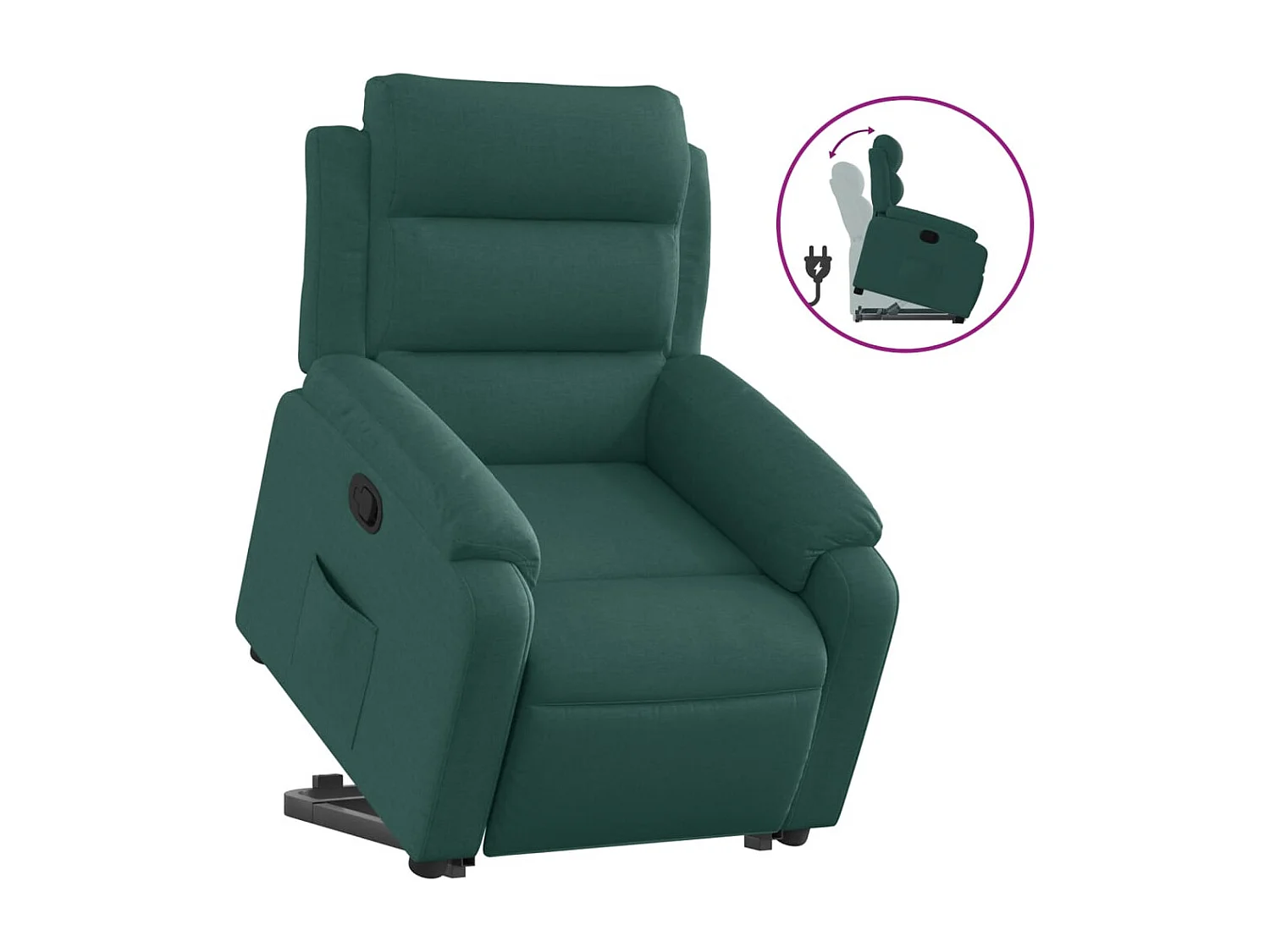 Fauteuil relax TV rembourrage tissu 75 x 92.5 x 100 cm DEC028230