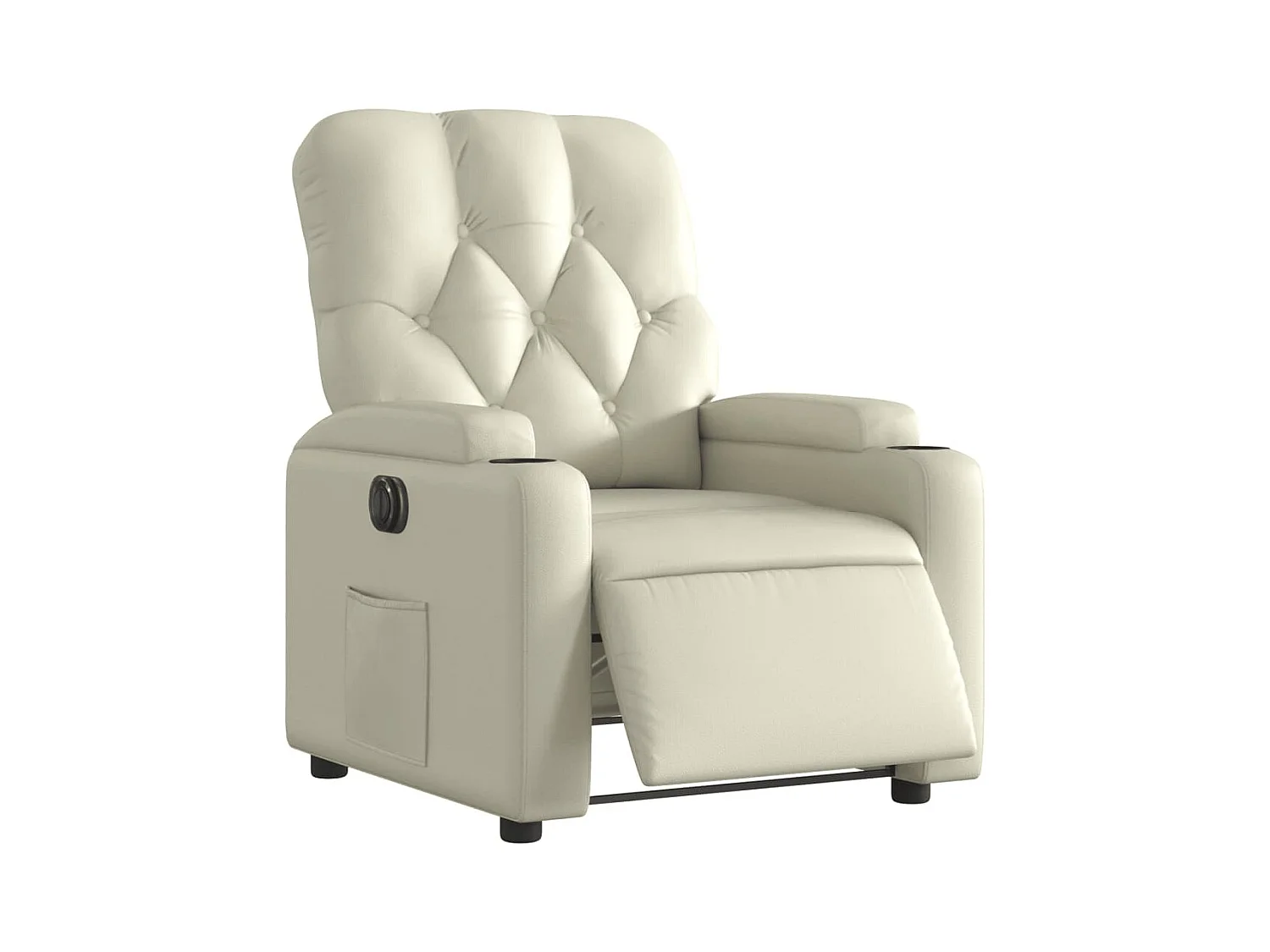 Fauteuil relax TV fonction PVC crème 74 x 86.5 x 93.5 cm DEC028265