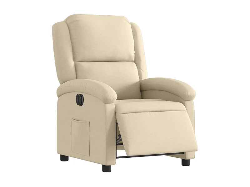 Fauteuil relax TV fonction tissu crème 71 x 86.5 x 99.5 cm DEC028278