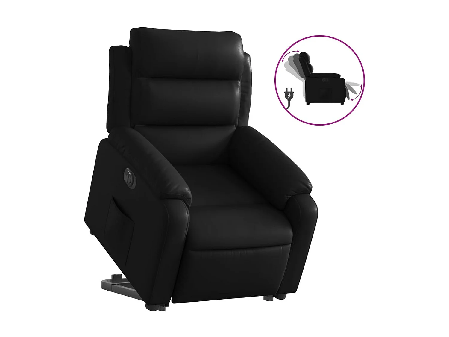 Fauteuil relax TV fonction PVC noire 75 x 92.5 x 100 cm DEC028464