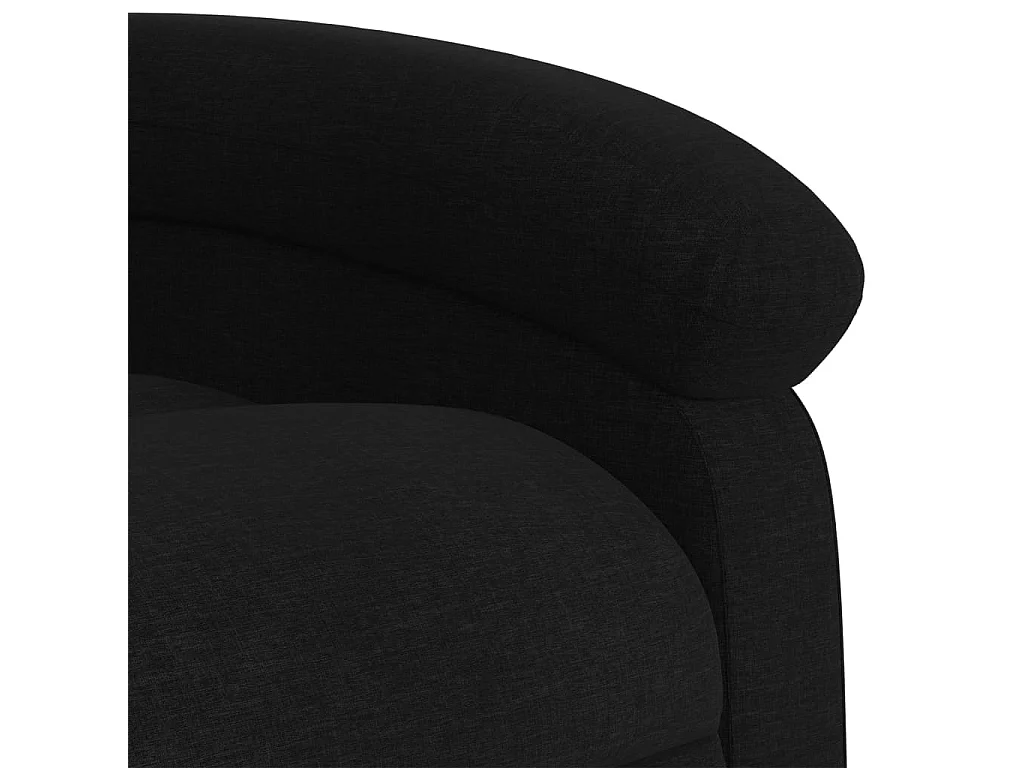 Fauteuil relax TV rembourrage tissu noire 70 x 93 x 101 cm DEC028118