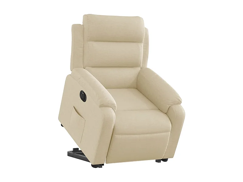 Fauteuil relax TV fonction tissu crème 75 x 92.5 x 100 cm DEC028293