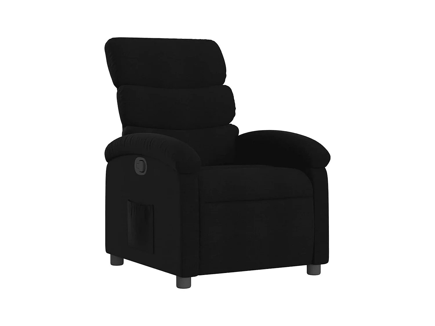 Fauteuil relax TV rembourrage tissu noire 70 x 92 x 99.5 cm DEC028107
