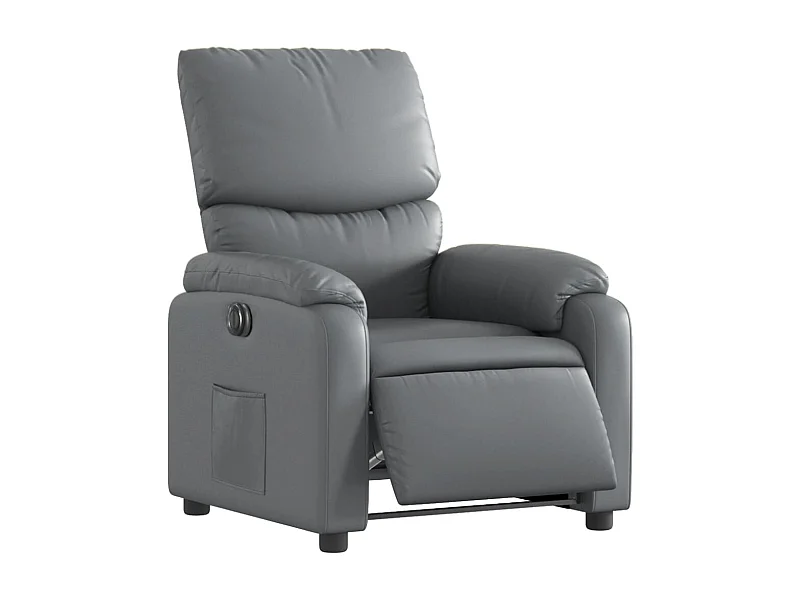 Fauteuil relax TV fonction PVC grise 75 x 99 x 99 cm DEC028385
