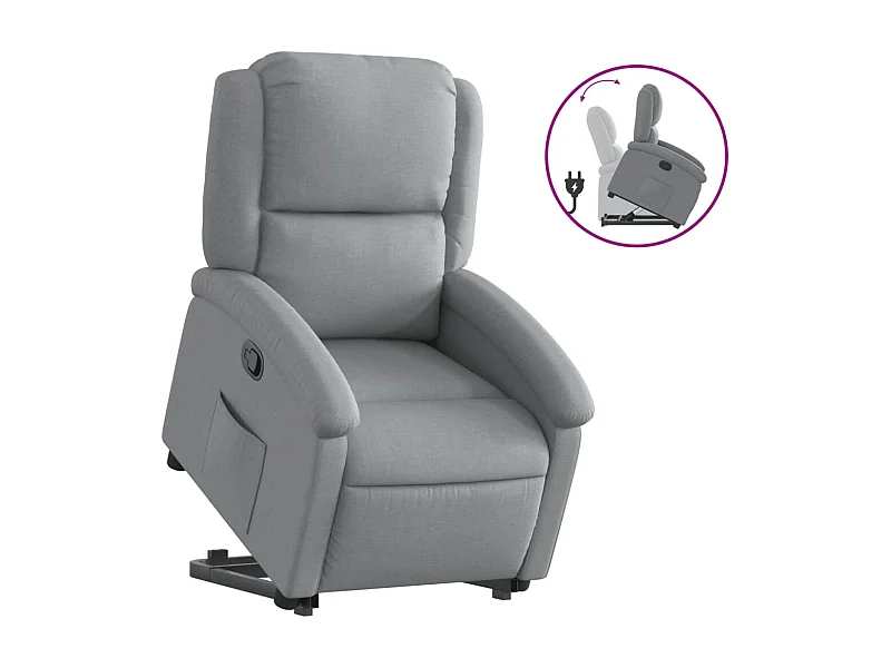 Fauteuil relax TV rembourrage tissu grise 71 x 86.5 x 99.5 cm DEC027907