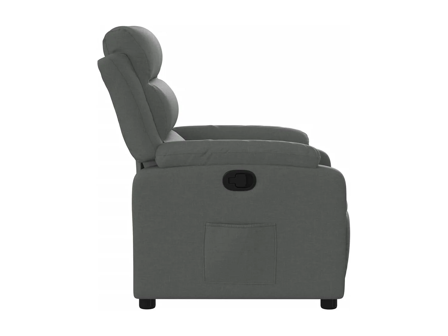 Fauteuil relax TV rembourrage tissu grise 75 x 92.5 x 100 cm DEC027958