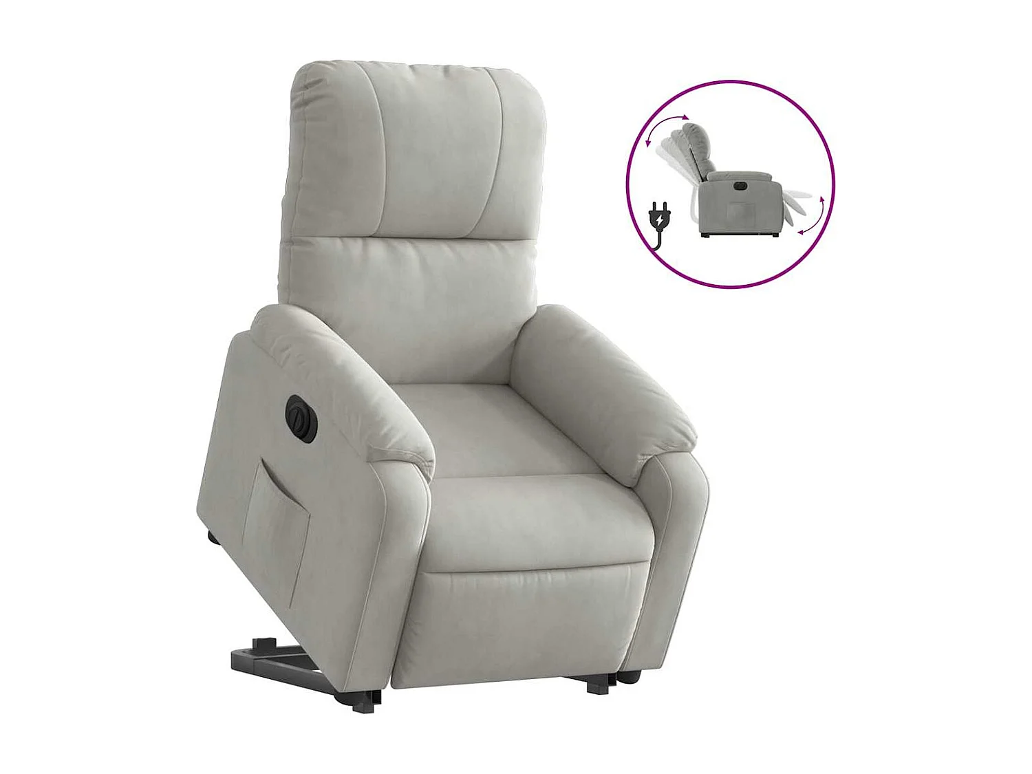 Fauteuil relax TV fonction tissu grise 75 x 89.5 x 103.5 cm DEC028330